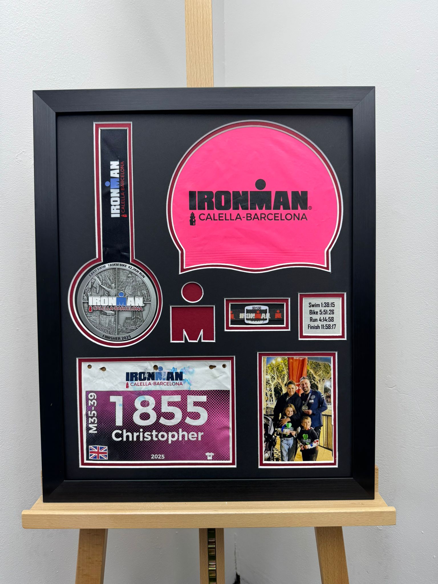 Ironman Calella-Barcelona Medal & Bib Framing